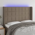 Cabeceira Cama C/ LED Tecido 147x16x118/128cm Cinza-acastanhado