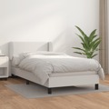 Cama com Molas/colchão 100x200 cm Couro Artificial Branco