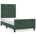 Estrutura de Cama C/ Cabeceira 80x200 cm Veludo Verde-escuro