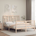 Estrutura de Cama com Cabeceira 140x190 cm Madeira Maciça