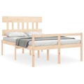 Estrutura de Cama com Cabeceira 140x190 cm Madeira Maciça