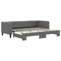 Sofá-cama com Gavetão 80x200 cm Tecido Cinzento-escuro