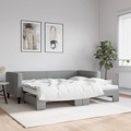 Sofá-cama com Gavetão 90x200 cm Tecido Cinzento-claro