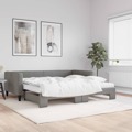 Sofá-cama C/ Gavetão/colchões 100x200cm Tecido Cinzento-escuro