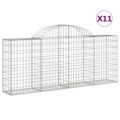 Cestos Gabião Arqueados 11pcs 200x30x80/100cm Ferro Galvanizado