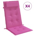 Almofadões P/ Cadeira Encosto Alto 4 pcs Tecido Oxford Rosa
