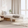 Estrutura de Cama com Cabeceira e Pés 80x200 cm Metal Branco