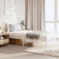 Estrutura de Cama com Cabeceira e Pés 90x190 cm Metal Branco