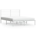 Estrutura de Cama com Cabeceira 140x190 cm Metal Branco