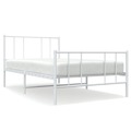 Estrutura de Cama com Cabeceira e Pés 90x200 cm Metal Branco