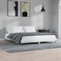 Estrutura de Cama 150x200 cm Derivados Madeira Branco Brilhante