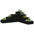 Floreira de Jardim C/ 4 Níveis 80,5x79x36cm Pinho Maciço Preto