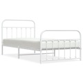 Estrutura de Cama com Cabeceira e Pés 107x203 cm Metal Branco