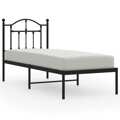 Estrutura de Cama com Cabeceira 75x190 cm Metal Preto