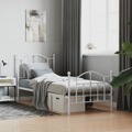 Estrutura de Cama com Cabeceira e Pés 80x200 cm Metal Branco