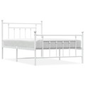 Estrutura de Cama com Cabeceira e Pés 107x203 cm Metal Branco