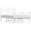 Estrutura de Cama com Cabeceira e Pés 135x190 cm Metal Branco