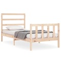 Estrutura de Cama com Cabeceira 90x190 cm Madeira Maciça