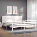 Estrutura Cama Super King Size C/ Cabeceira Madeira Branco