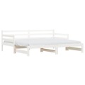 Sofá-cama com Gavetão 90x190 cm Madeira de Pinho Maciça Branco