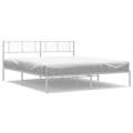 Estrutura de Cama com Cabeceira 180x200 cm Metal Branco