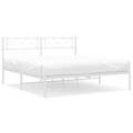 Estrutura de Cama com Cabeceira 120x190 cm Metal Branco