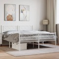 Estrutura de Cama com Cabeceira e Pés 120x200 cm Metal Branco