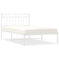 Estrutura de Cama com Cabeceira 100x200 cm Metal Branco