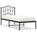 Estrutura de Cama com Cabeceira 75x190 cm Metal Preto