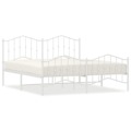 Estrutura de Cama com Cabeceira e Pés 160x200 cm Metal Branco