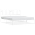 Estrutura de Cama com Cabeceira 180x200 cm Metal Branco