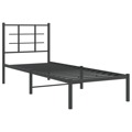 Estrutura de Cama com Cabeceira 75x190 cm Metal Preto