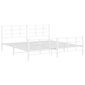 Estrutura de Cama com Cabeceira e Pés 200x200 cm Metal Branco