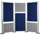 Biombo Modular Dupla Face 1800x900mm Feltro Azul e Cinza