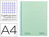 Caderno Espiral Navigator A4 Micro Tapa Dura 80h 80gr Cuadro 5mm Menta