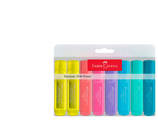 Marcador Faber Fluorescente 1546 Cor Pastel Estojo 8 Unidades Sortidas