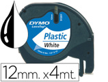 Fita Dymo 12mmx4mt -preto/branco Perola para Máquina Letratag 91201