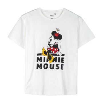 Camisola de Manga Curta Infantil Minnie Mouse Branco S
