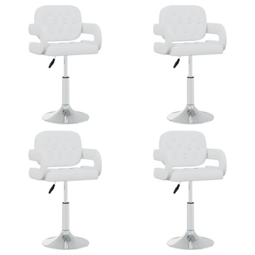 Cadeiras de Jantar Giratórias 4 pcs Couro Artificial Branco