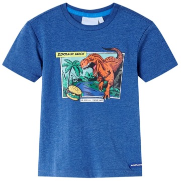 T-shirt para Criança C/ Estampa de Dinossauro Azul-escuro Mesclado 92