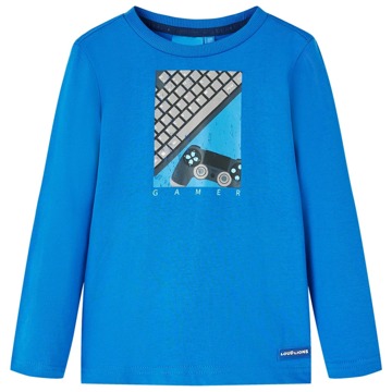 T-shirt Manga Comprida Criança Comando Jogo/teclado Azul-cobalto 140