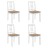 Cadeiras de Jantar com Almofadões 4 pcs Madeira Maciça Branco