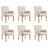 Cadeiras de Jantar com Apoio de Braços 6 pcs Tecido Bege