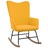 Cadeira de Baloiço com Banco Veludo Amarelo Mostarda