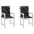 Almofadões Cadeira Encosto Baixo 2 pcs Tecido Xadrez Preto