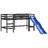 Cama Alta para Criança com Túnel 90x190 cm Pinho Maciço Azul