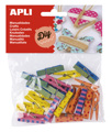 Kit Manualidades Apli  Mini Molas em Madeira Decorada 20un.