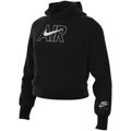 Camisola com Capuz Menina Air Ft Crop Hoodie Nike DM8372 010 Preto 14 Anos