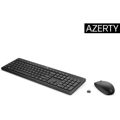 Teclado e Rato HP 3L1F0AA Azerty Francês Branco Preto