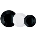 Louça Luminarc 1900 Vidro Branco e Preto (18 Peças)